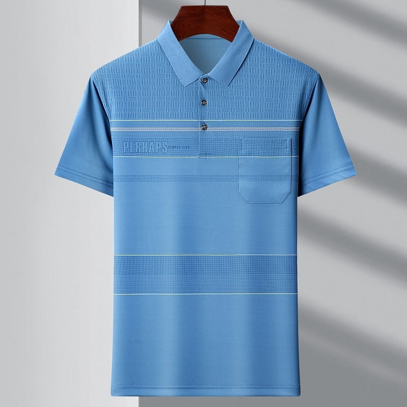 Men's Polo Stripes T-shirt 1721 Blue