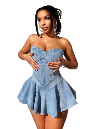 SS Denim Wash Dress Blue