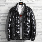 Men's Glossy Stand-up Collar Casual Jacket
