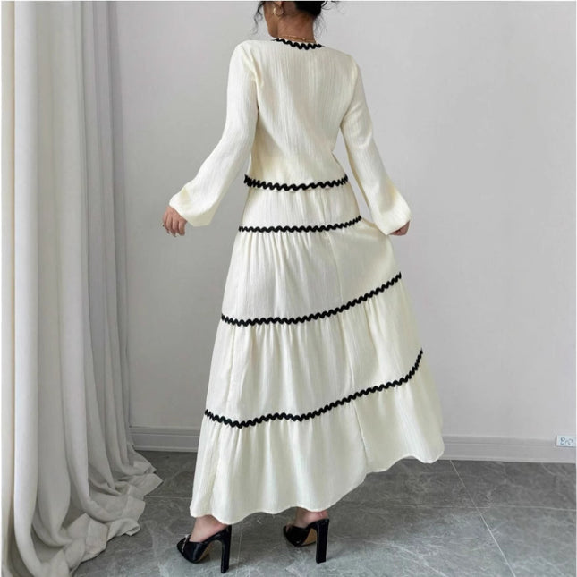 Women Lace Layered Pleated Skirt Suit
