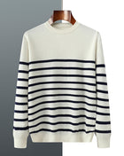 SS Men's Striped Sweater White