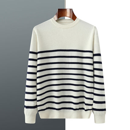 Casual Men's Striped Sweater White