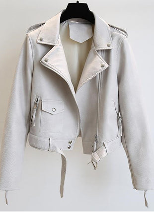 SS Short Leather Jacket White