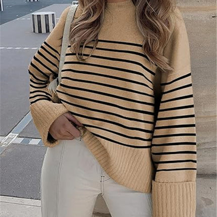 Women's Oversized Plush Knitted Thick Thermal Sweater Camel
