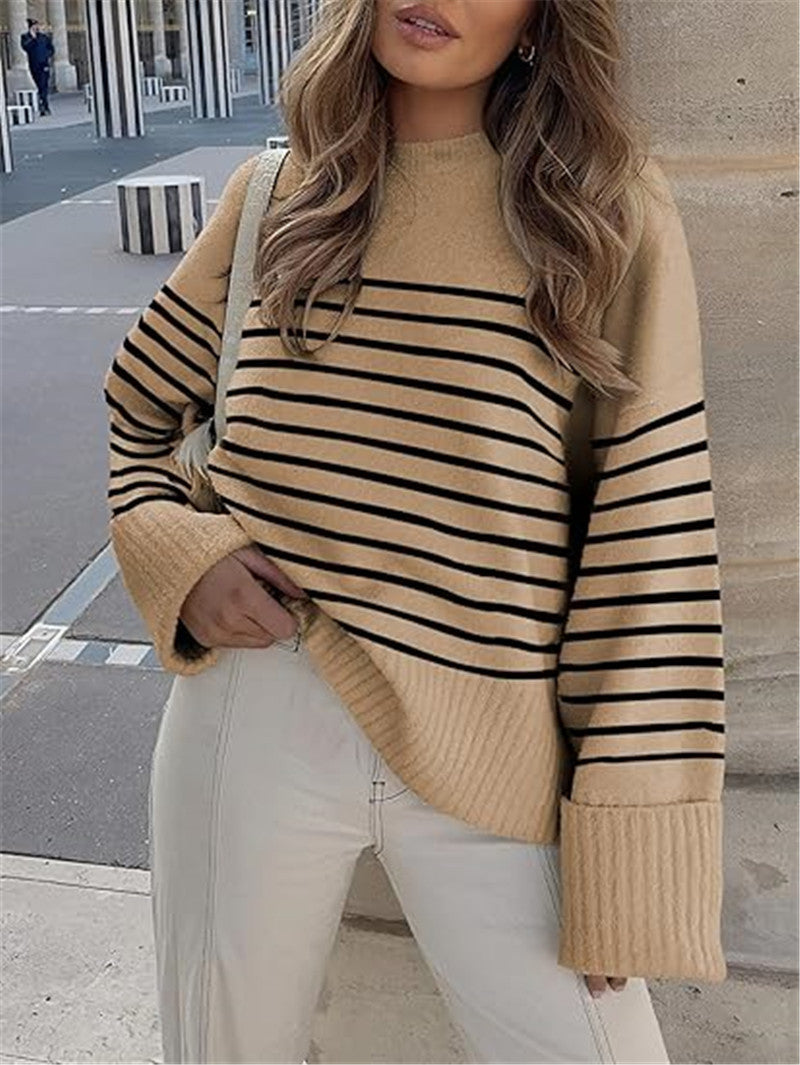 Women's Oversized Plush Knitted Thick Thermal Sweater Camel