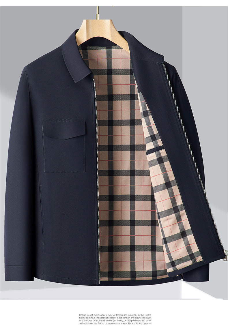 Men’s Collar Straight Zipper Jacket