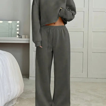Autumn And Winter Casual Two Piece Gray