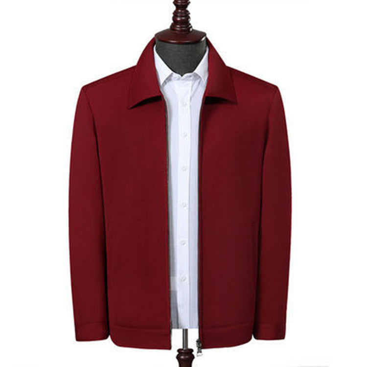 New Men Spring And Autumn jacket Wine red