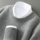 Men's Half-high Collar Thickened Pullover Dark Gray Round Neck