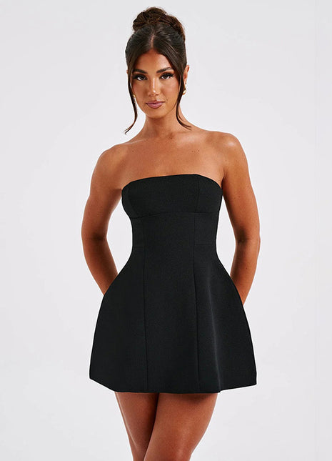 SS Backless Short Dresses Black