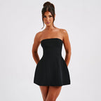 SS Backless Short Dresses Black