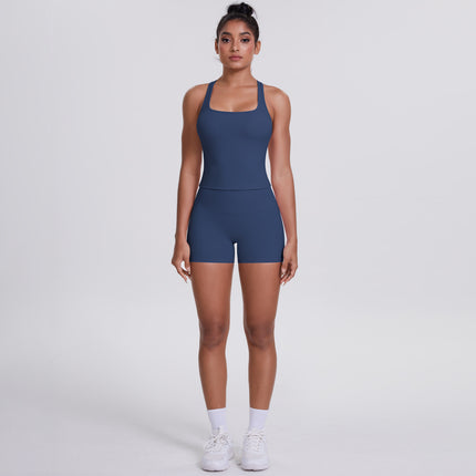 Brushed Outdoor Running Yoga Suit Blue