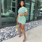 Polo Digital Printing Short Dress