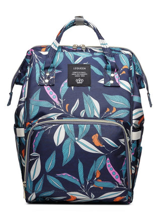 SS Maternity Nappy Bag Blue Leaves