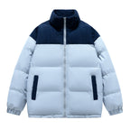 Winter Male New Cotton Thick Padded Coat lake blue
