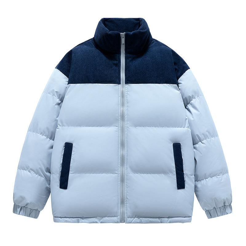 Winter Male New Cotton Thick Padded Coat lake blue