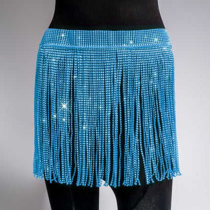 Rhinestone Strap Women's Skirt sky blue