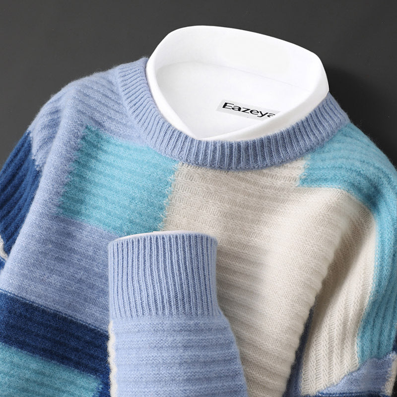 Cashmere Sweater Loose Round Neck Multicolor