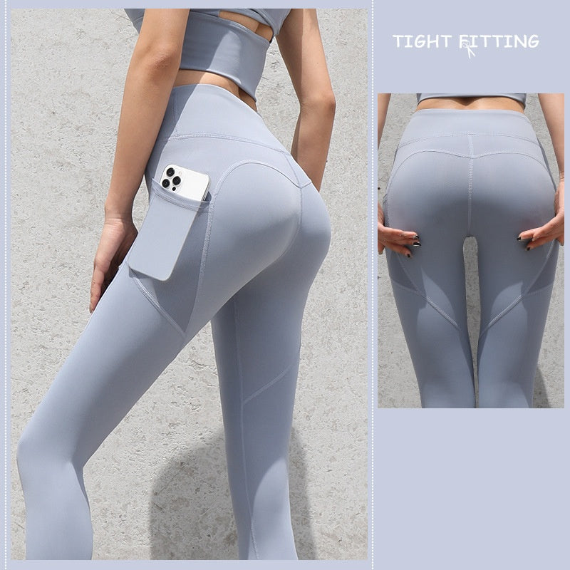 SS Gym Leggings Gray Lake Blue