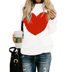 Love Printed Pullover Sweater White