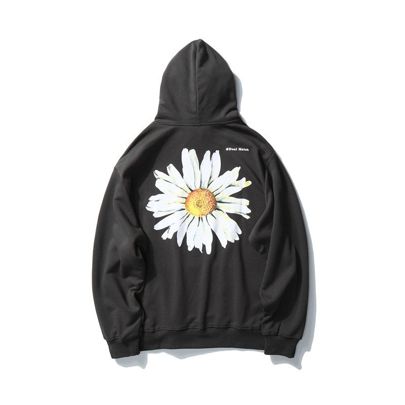 mem's casual sweatshirt with daisy print on back Grey