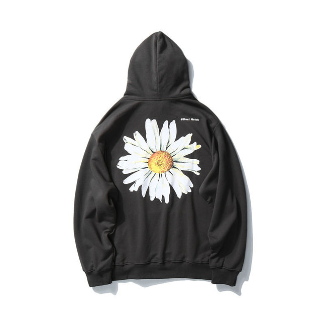 mem's casual sweatshirt with daisy print on back Grey