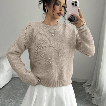 SS Flower Sweater Khaki