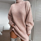 Warm Women Sweater Dress Pink