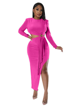 SS Waist Dress Rose Red