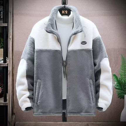 Men's Winter Fleece Lined Padded Warm Jacket Gray