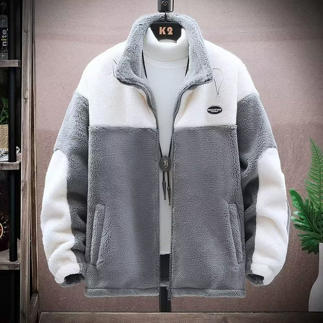 Men's Winter Fleece Lined Padded Warm Jacket Gray