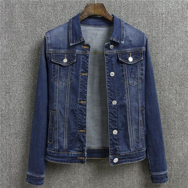 Casual Denim Jacket dark blue
