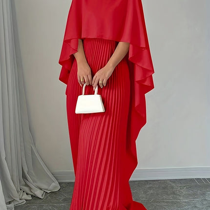 Women's Batwing Sleeve Dress Red