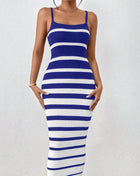 SS Straps Hip Dress Blue