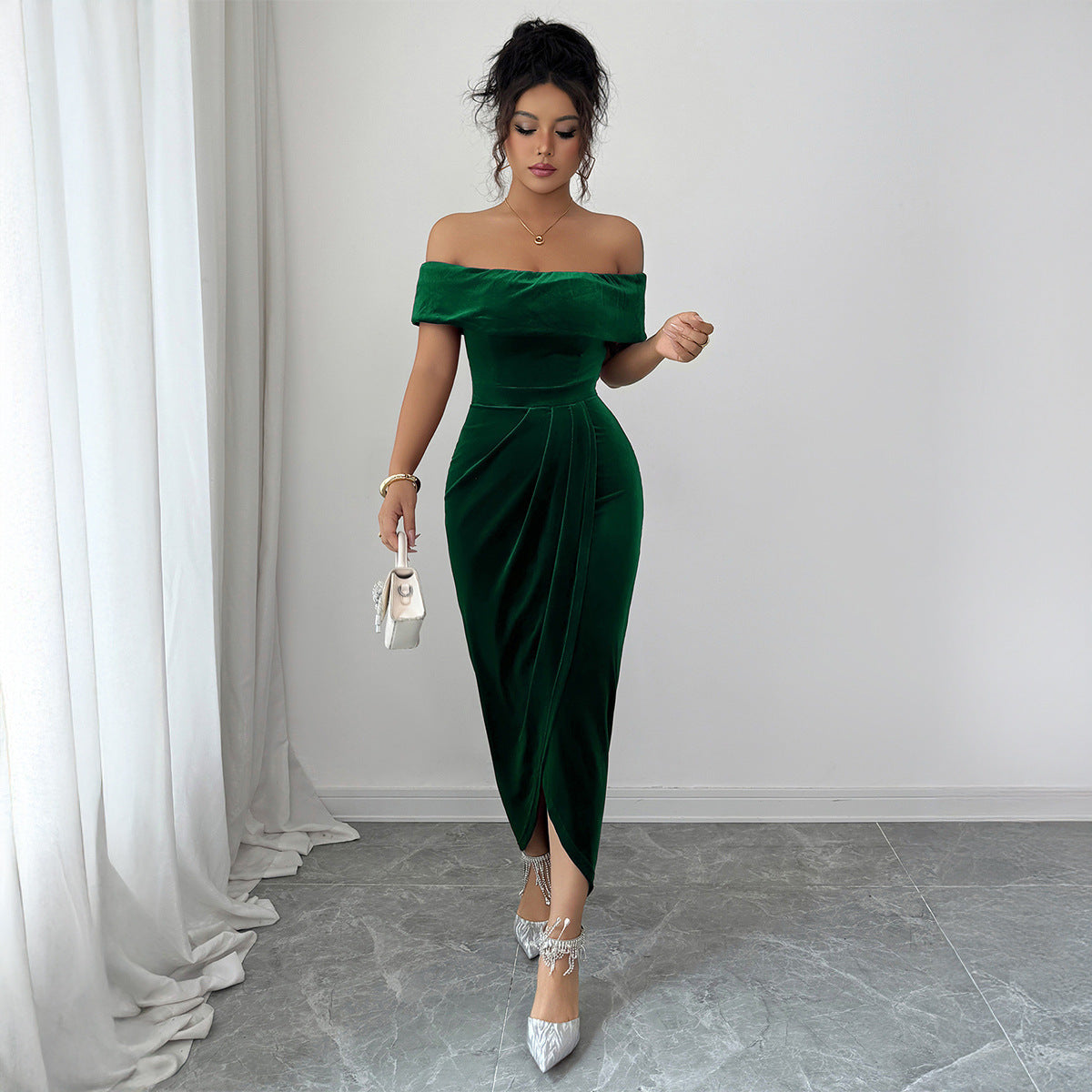 Elegant Tube Top Dress Green