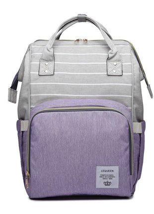 SS Maternity Nappy Bag Purple stripe