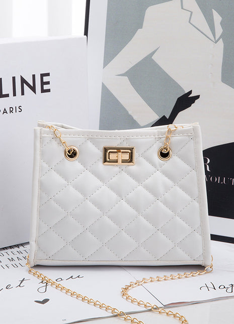 SS Chain Shoulder Bag White