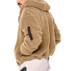 Plush Hooded Men's Autumn And Winter Fleece Double-sided Wear Warm Coat