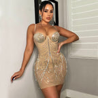 Women's Tassel Suspender Party Dress