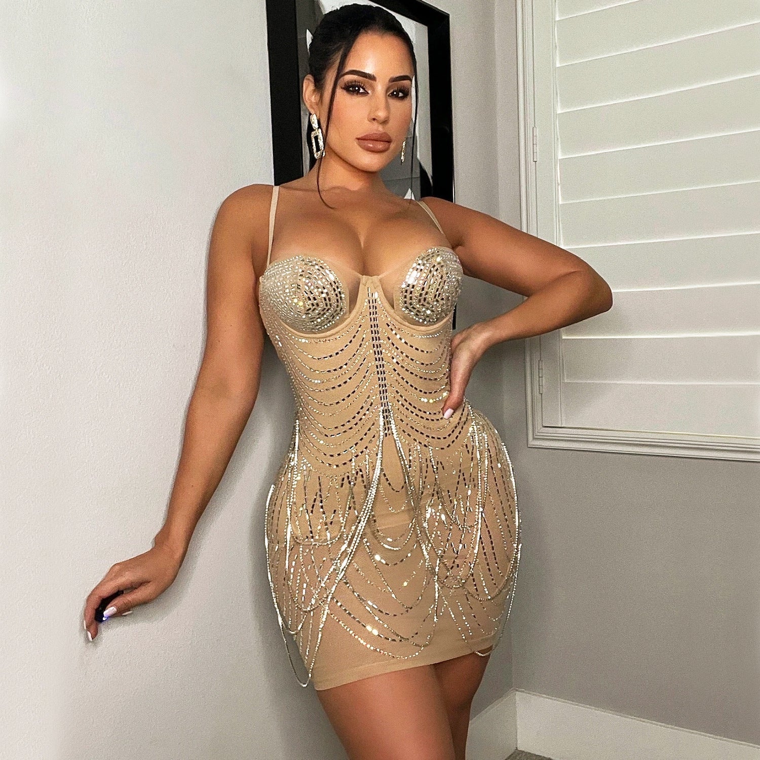 Women's Tassel Suspender Party Dress