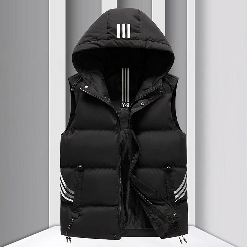 Men's Warm Cotton Vest Black