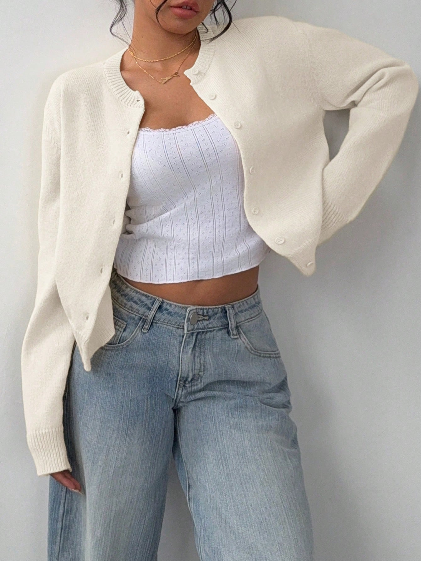 Chic Knitted Cardigan Short Sweater