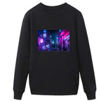 Two dimensional Plush men's sweater Black