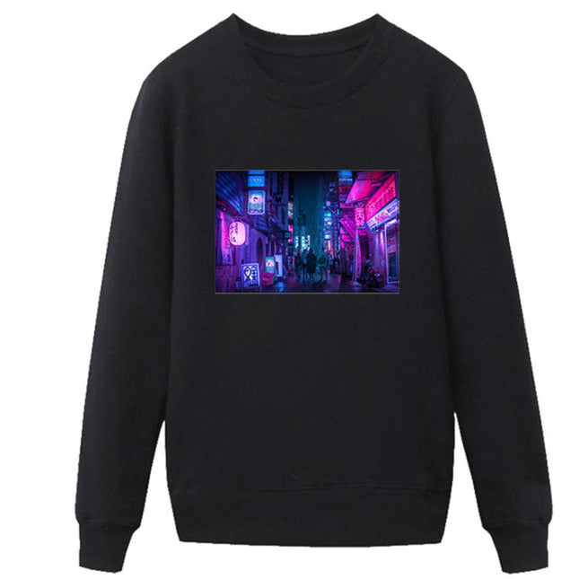 Two dimensional Plush men's sweater Black