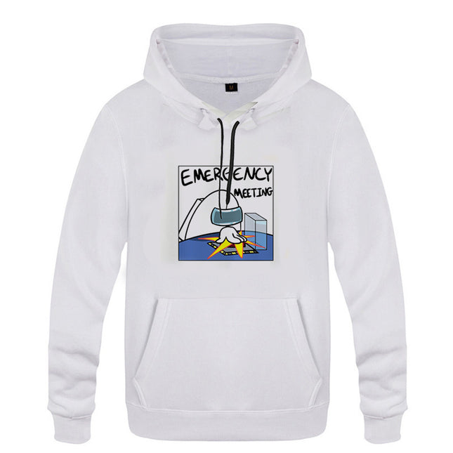 Printed casual Hoodie White