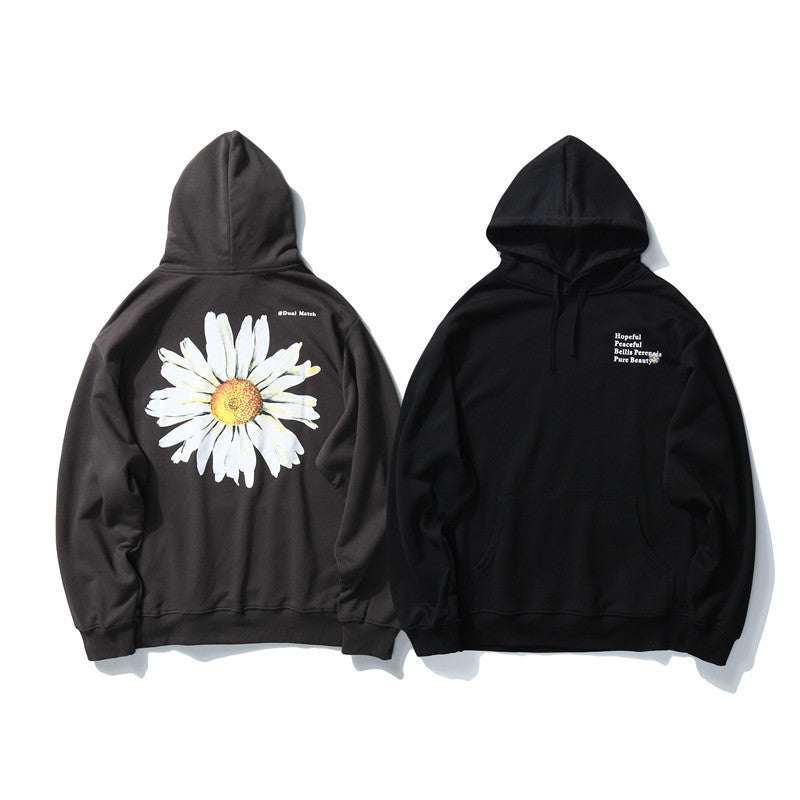 mem's casual sweatshirt with daisy print on back