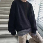 Loose Casual Retro Trendy Sweater Black
