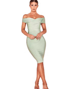 SS Shoulder Bandage Dress Light green