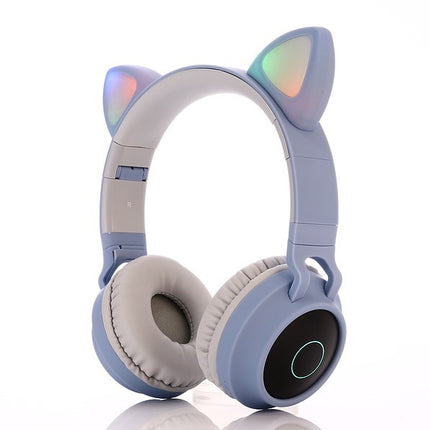Cute Bluetooth 5.0 Headphone Stereo Wireless Headset blue