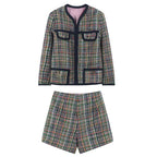 Coat Knitting Cardigan Shorts Suit
